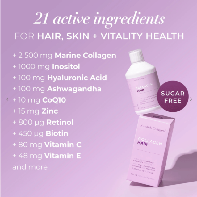 Liquid collagen drink (1000mg) SWEDISH COLLAGEN HAIR